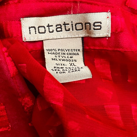 Early 90’s window pane blouse Sheer Red Button-Up long top XL with tags - Picture 5 of 7